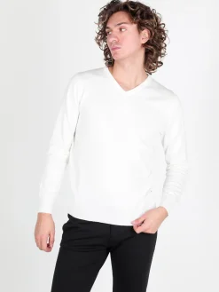 Johnny Looper Pullover da uomo in maglia con scollo a V