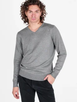 Johnny Looper Pullover da uomo in maglia con scollo a V