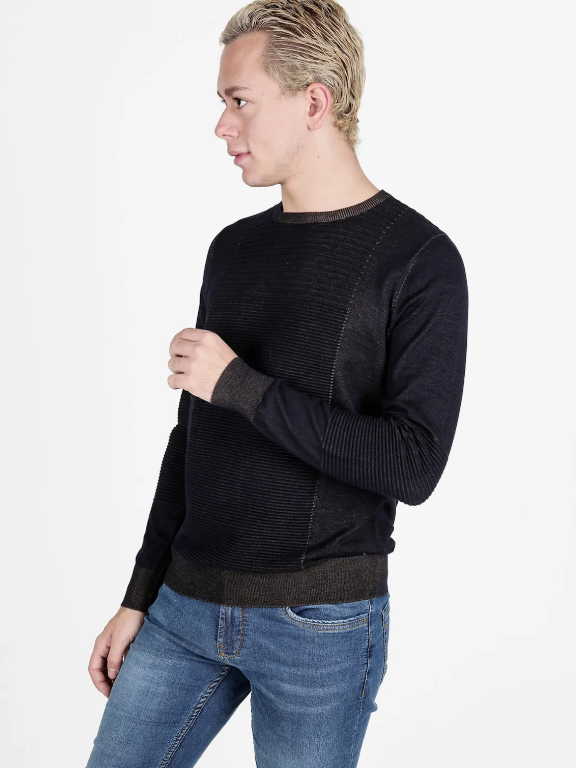 Johnny Looper Pullover giorcollo da uomo in maglia