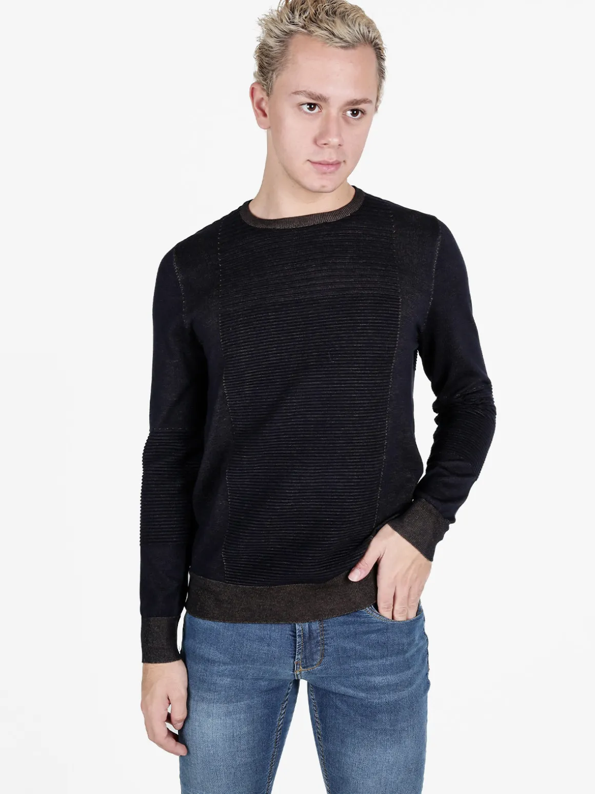 Johnny Looper Pullover giorcollo da uomo in maglia
