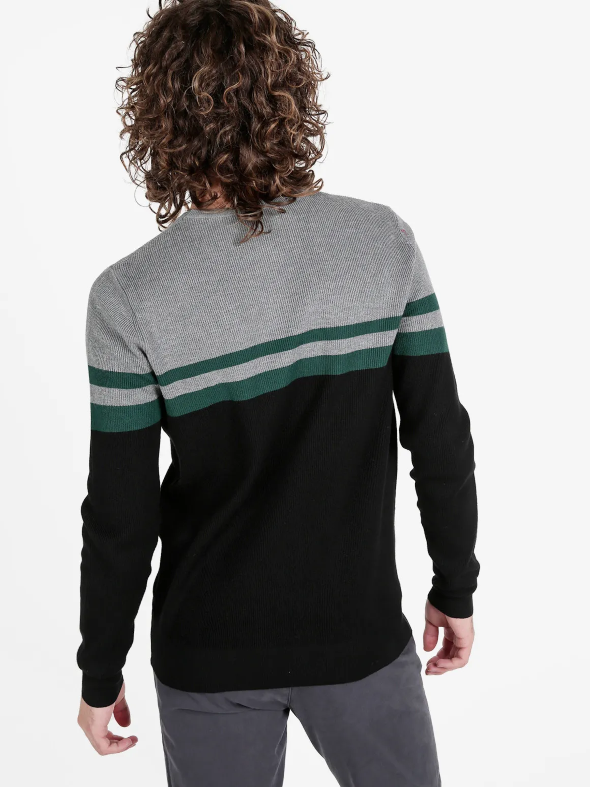 Johnny Looper Pullover girocollo da uomo a costine