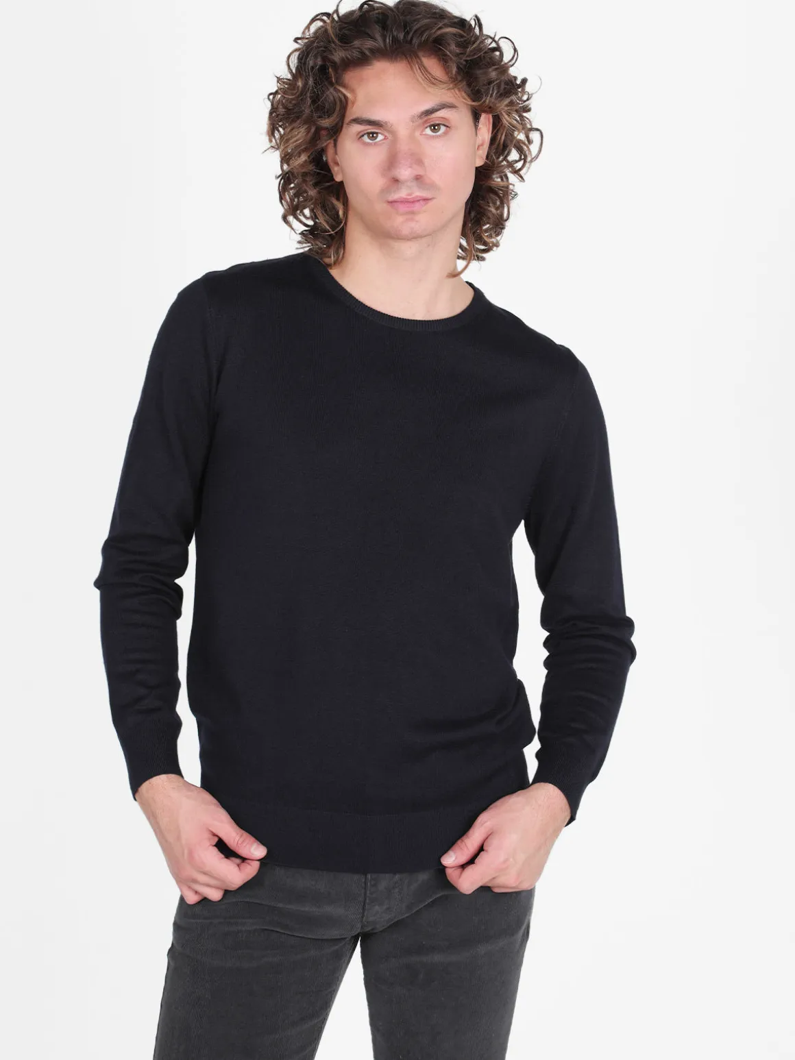 Johnny Looper Pullover girocollo da uomo in maglia
