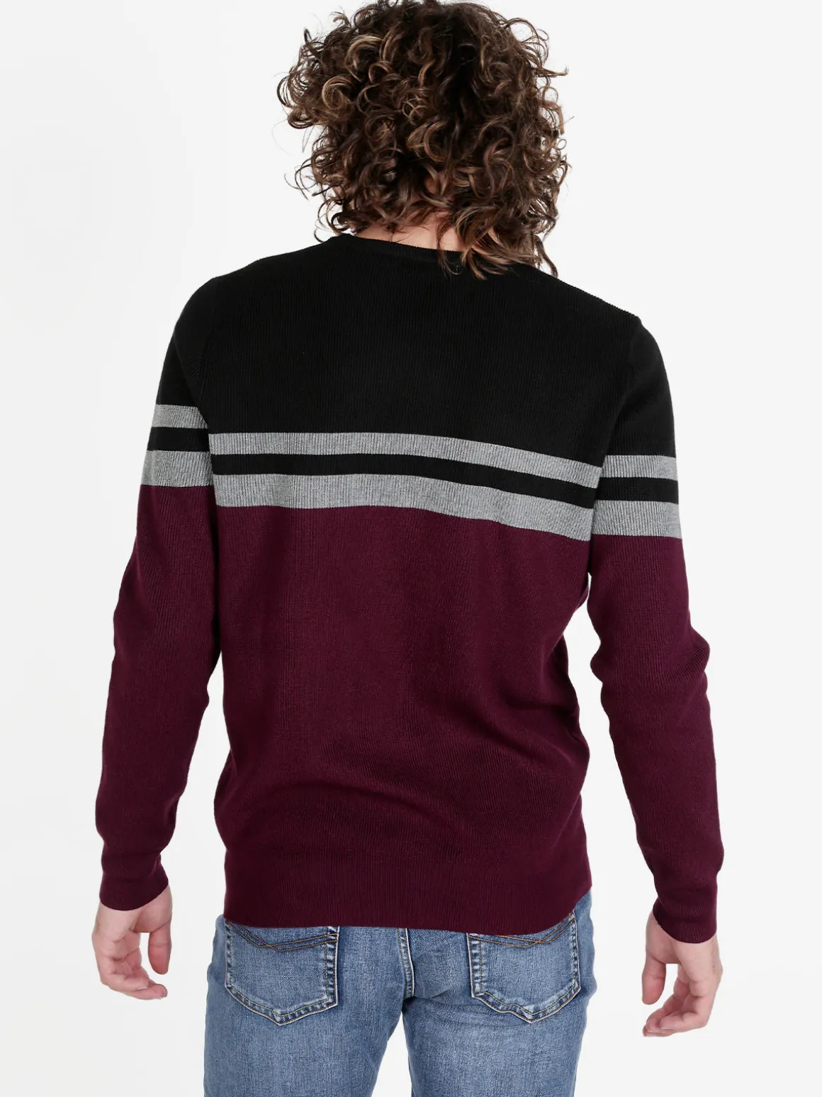 Johnny Looper Pullover girocollo da uomo a costine