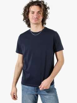 Johnny Looper T-shirt girocollo da uomo in cotone - blu scuro