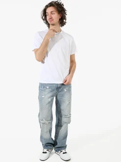 Johnny Looper T-shirt girocollo da uomo in cotone - bianco