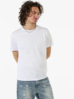 Johnny Looper T-shirt girocollo da uomo in cotone - bianco