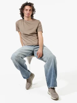 Johnny Looper T-shirt girocollo da uomo in cotone - taupe