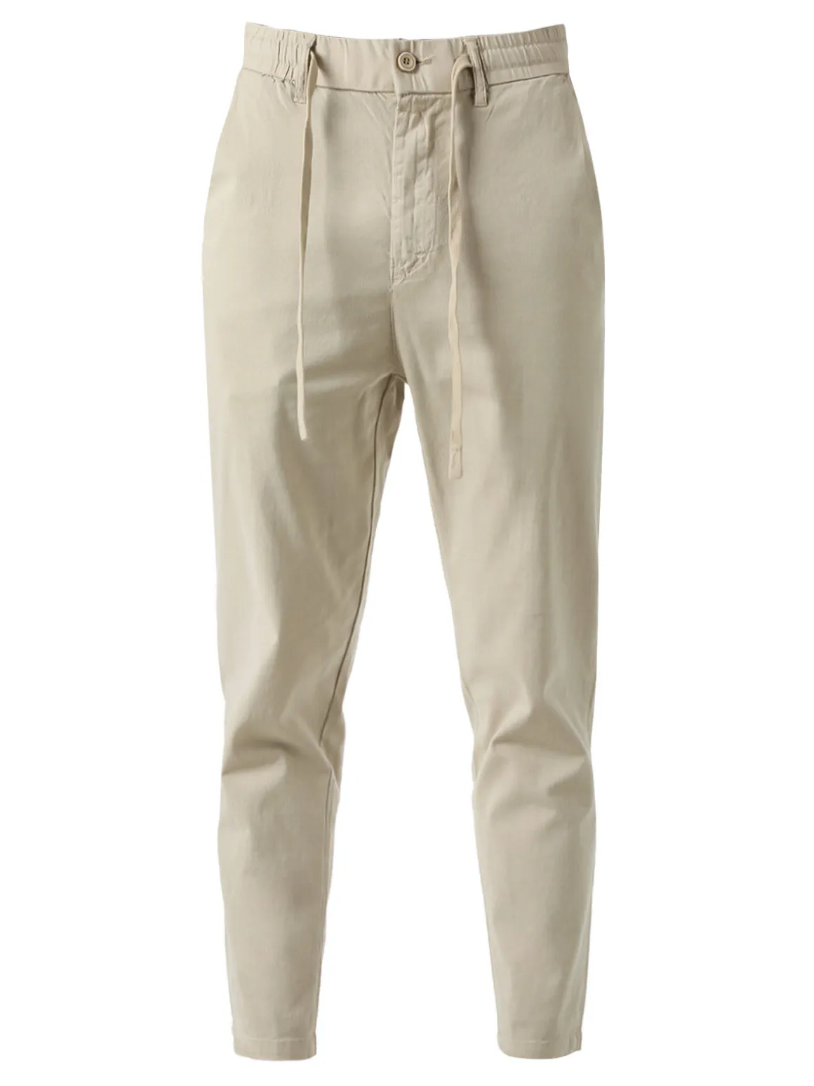 J.Sette Pantaloni casual da uomo in cotone con coulisse - beige