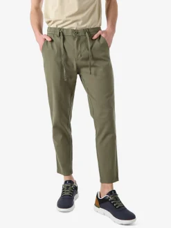 J.Sette Pantaloni casual da uomo in cotone con coulisse - militare