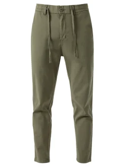 J.Sette Pantaloni casual da uomo in cotone con coulisse - militare