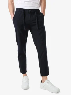 J.Sette Pantaloni casual da uomo in cotone con coulisse - blu scuro