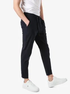 J.Sette Pantaloni casual da uomo in cotone con coulisse - blu scuro