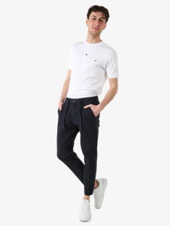 J.Sette Pantaloni casual da uomo in cotone con coulisse - blu scuro