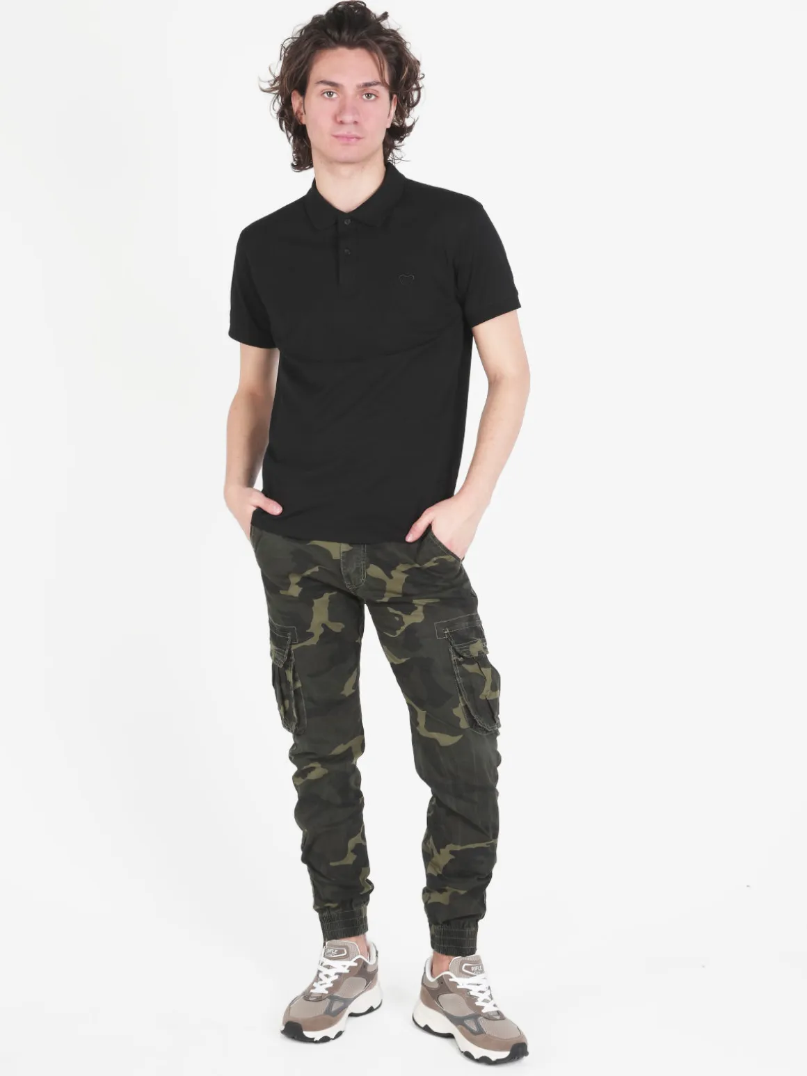 J.Sette Pantaloni mimetici da uomo con polsini e zip