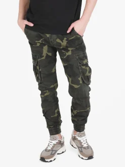 J.Sette Pantaloni mimetici da uomo con polsini e zip