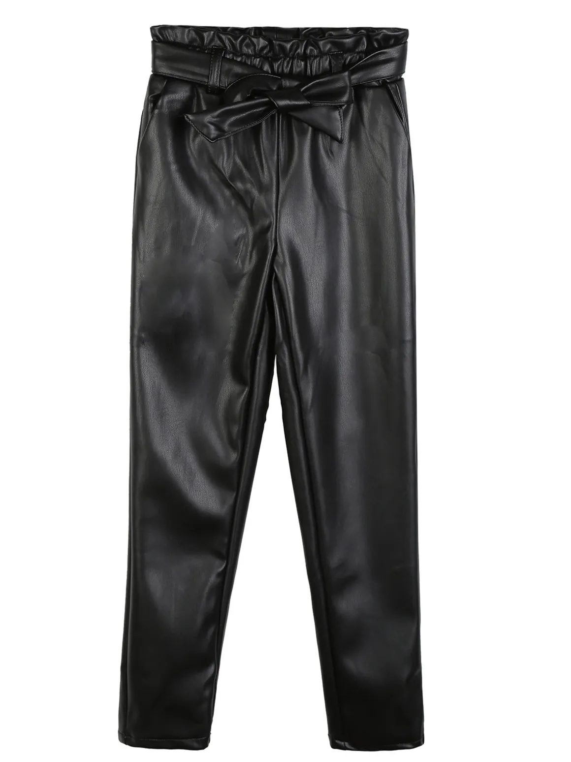 J Y Pantaloni da bambina in ecopelle con cintura