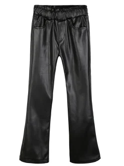 J Y Pantaloni da bambina in ecopelle a zampa