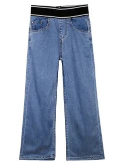 J Y Pantaloni jeans da bambina con fascia elastica in vita