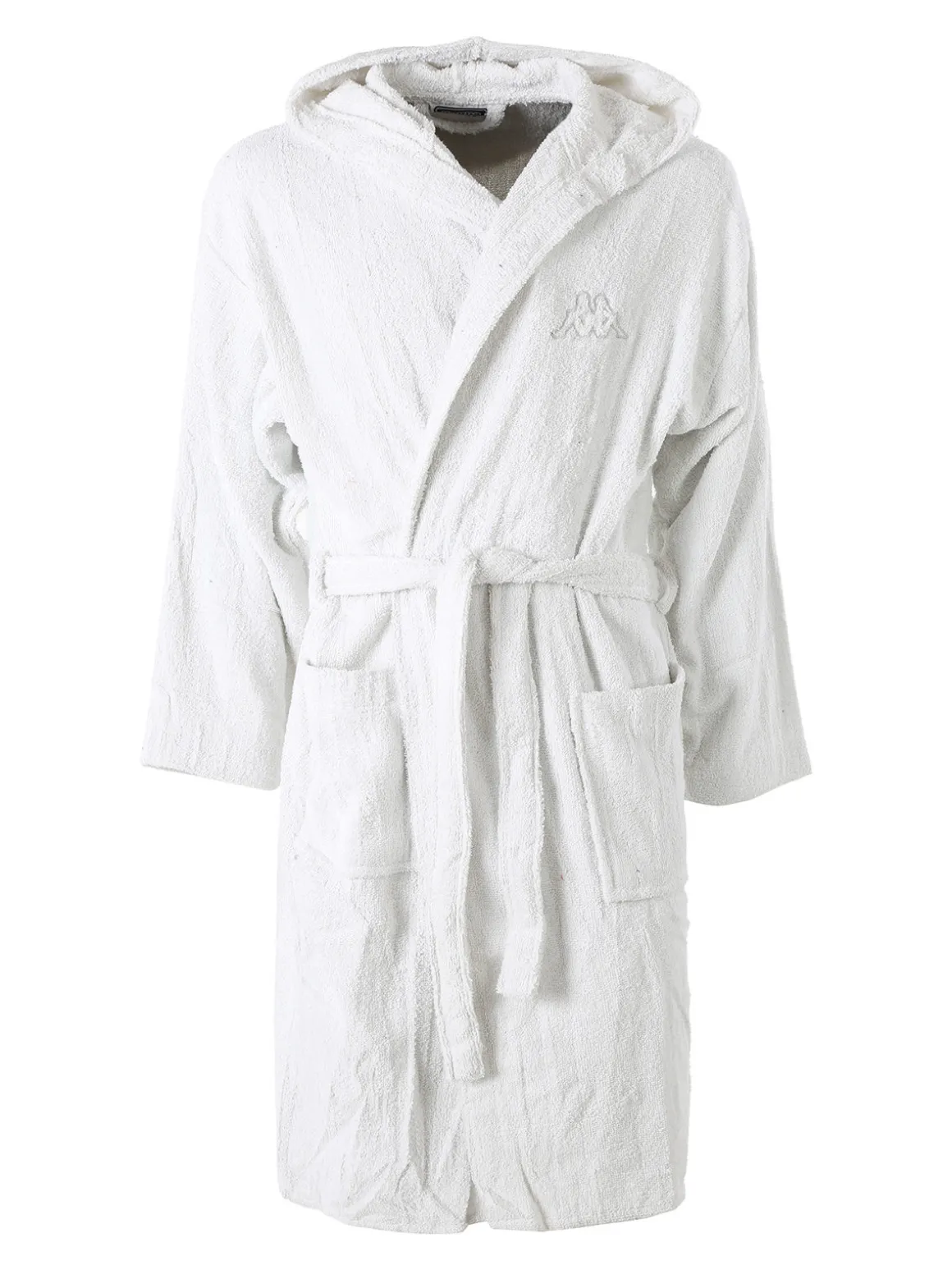 Kappa Accappatoio unisex in spugna con cappuccio - bianco