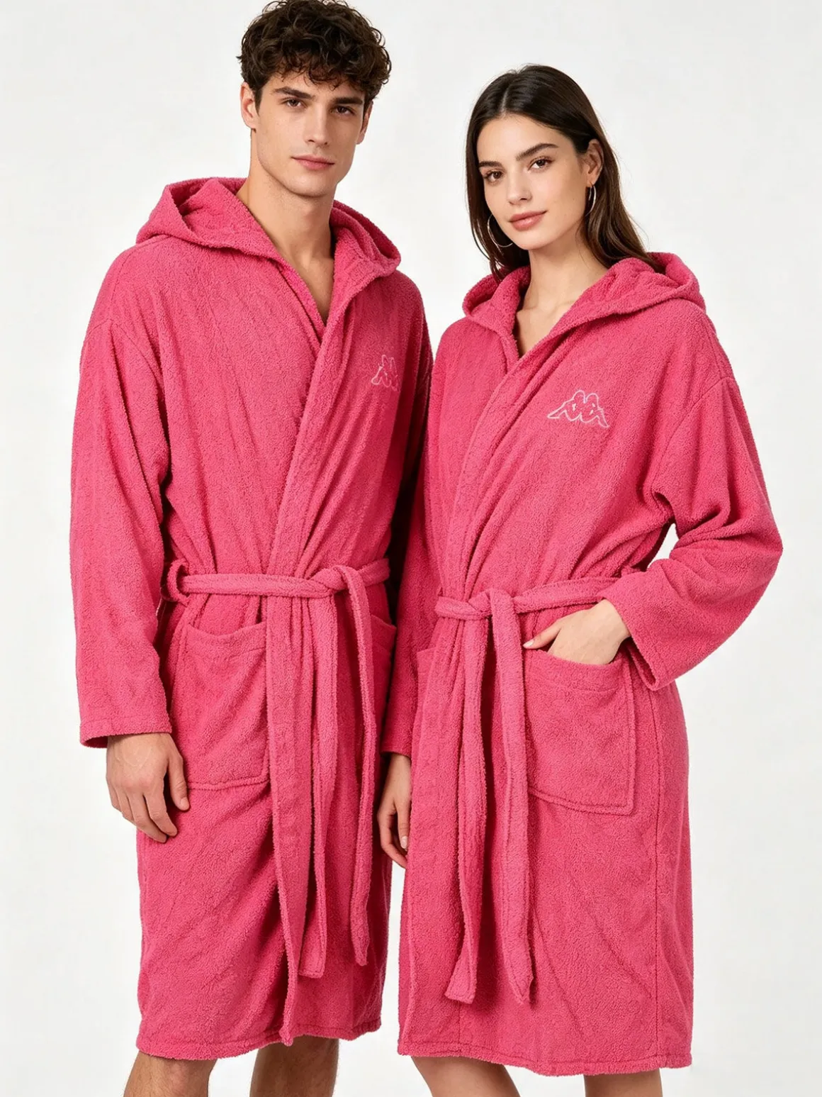 Kappa Accappatoio unisex in spugna con cappuccio - fucsia