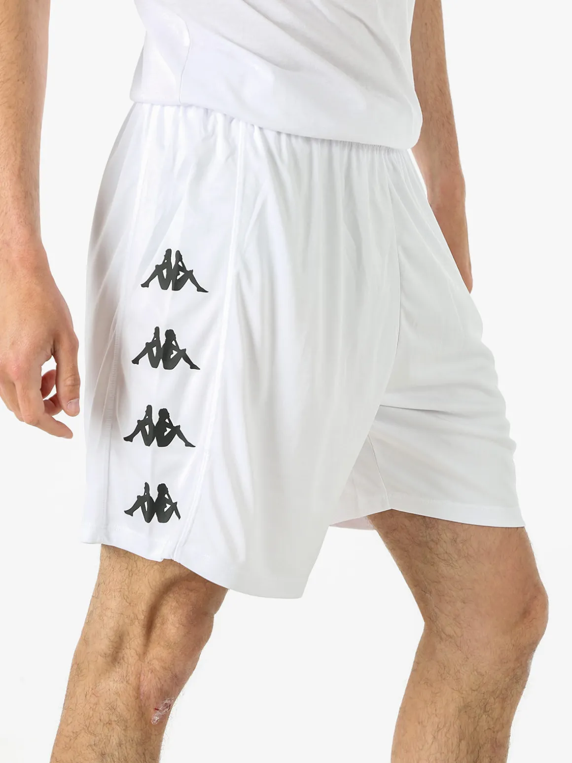 Kappa Bermuda sportivi da uomo con logo - bianco