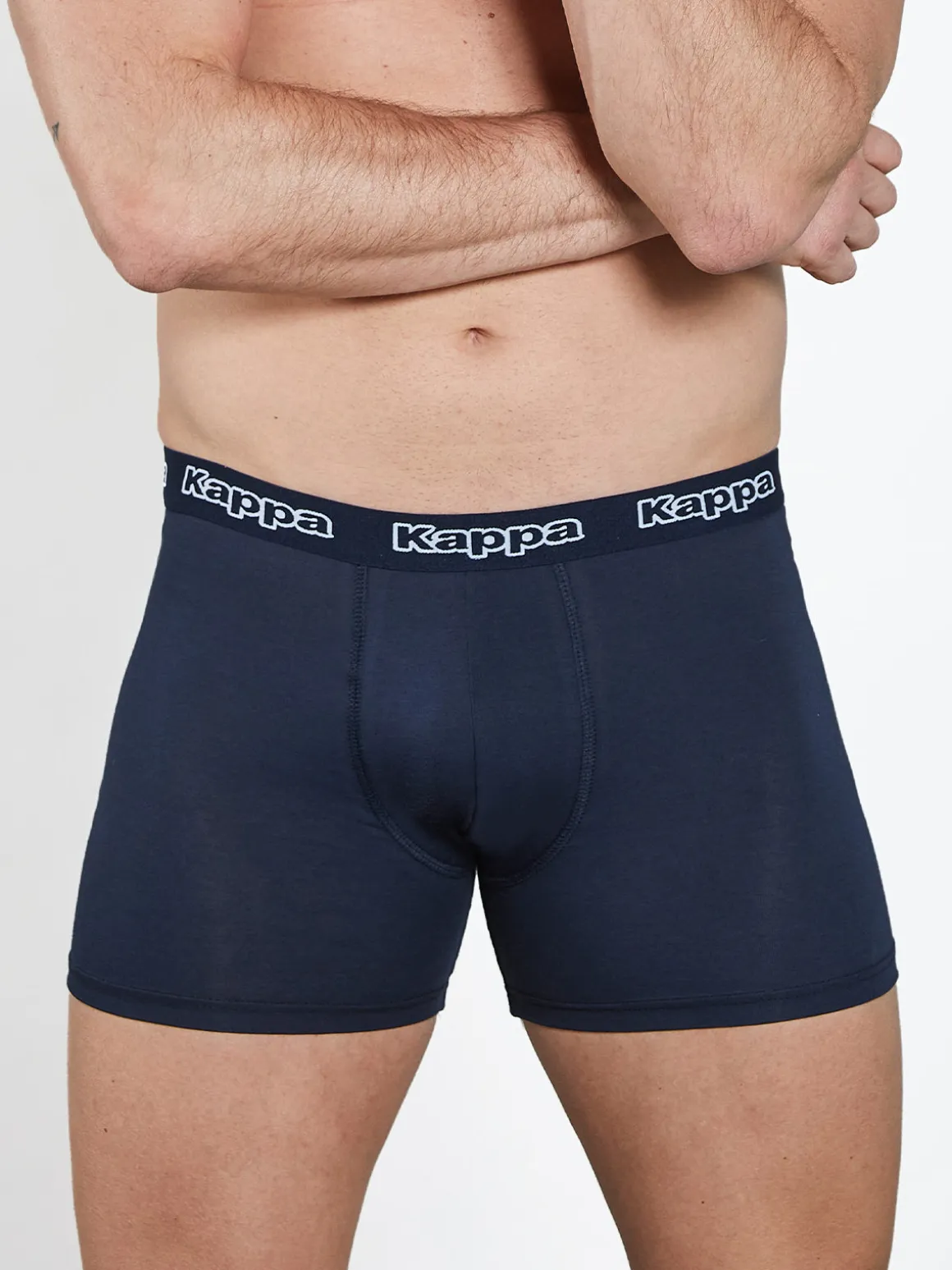 Kappa Boxer da uomo in cotone con scritta - blu scuro
