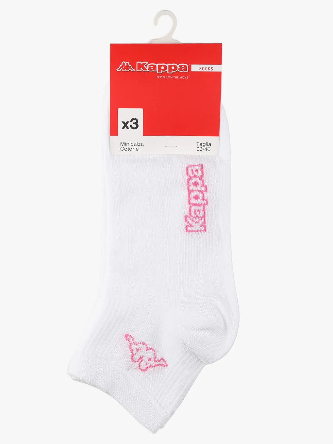 Kappa Calze in cotone donna con logo. Confezione da 3 paia