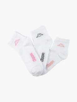 Kappa Calze in cotone donna con logo. Confezione da 3 paia