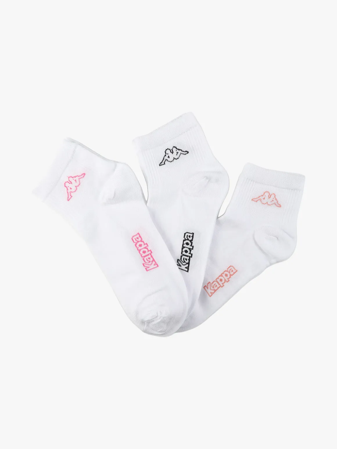 Kappa Calze in cotone donna con logo. Confezione da 3 paia
