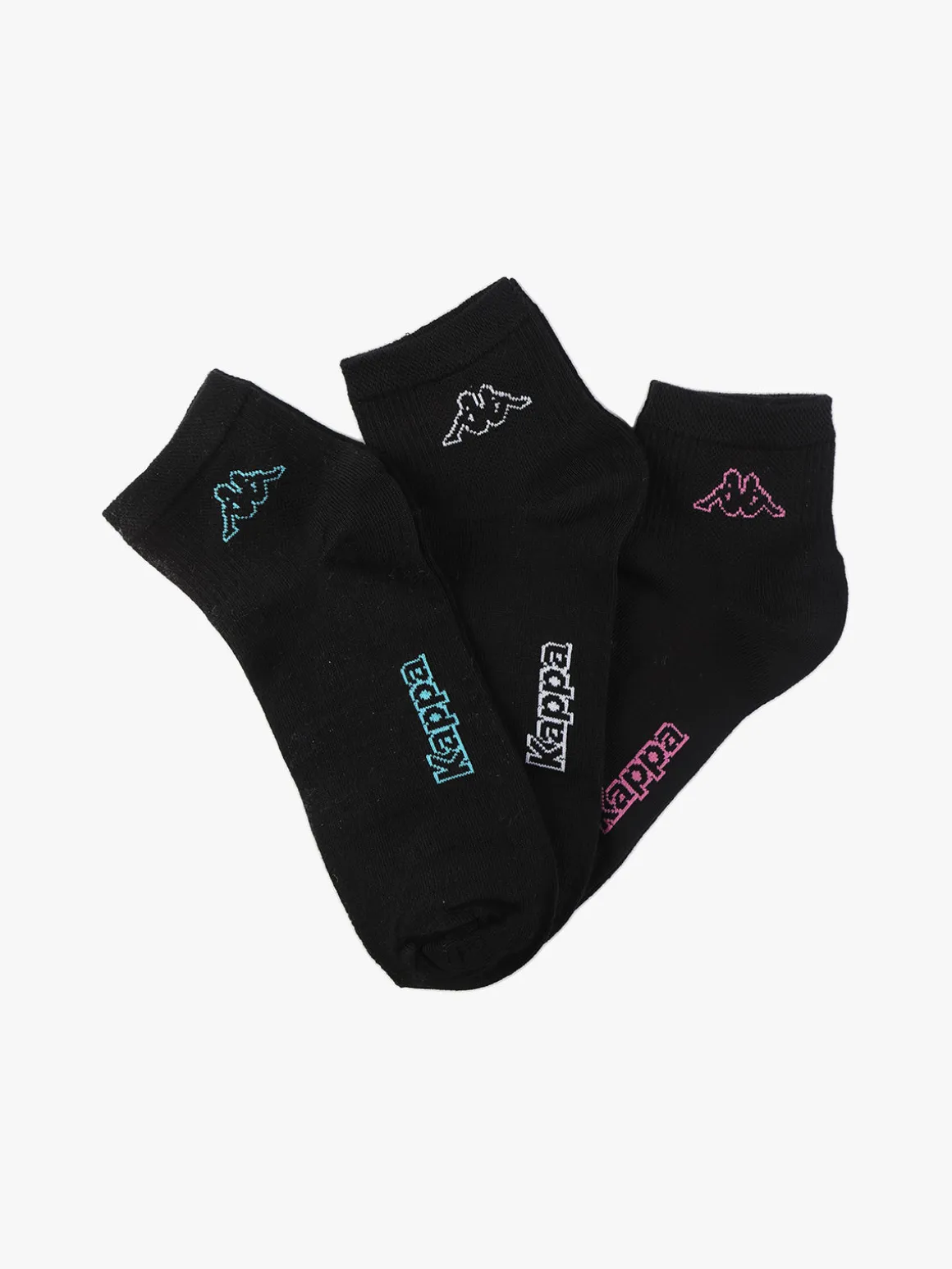 Kappa Calze in cotone donna con logo. Confezione da 3 paia