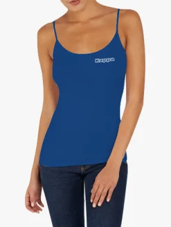 Kappa Canotta donna in cotone bielastico a spalla stretta - blu