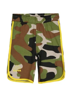 Kappa Completo corto da bambino in cotone con t-shirt e bermuda mimetici - bianco