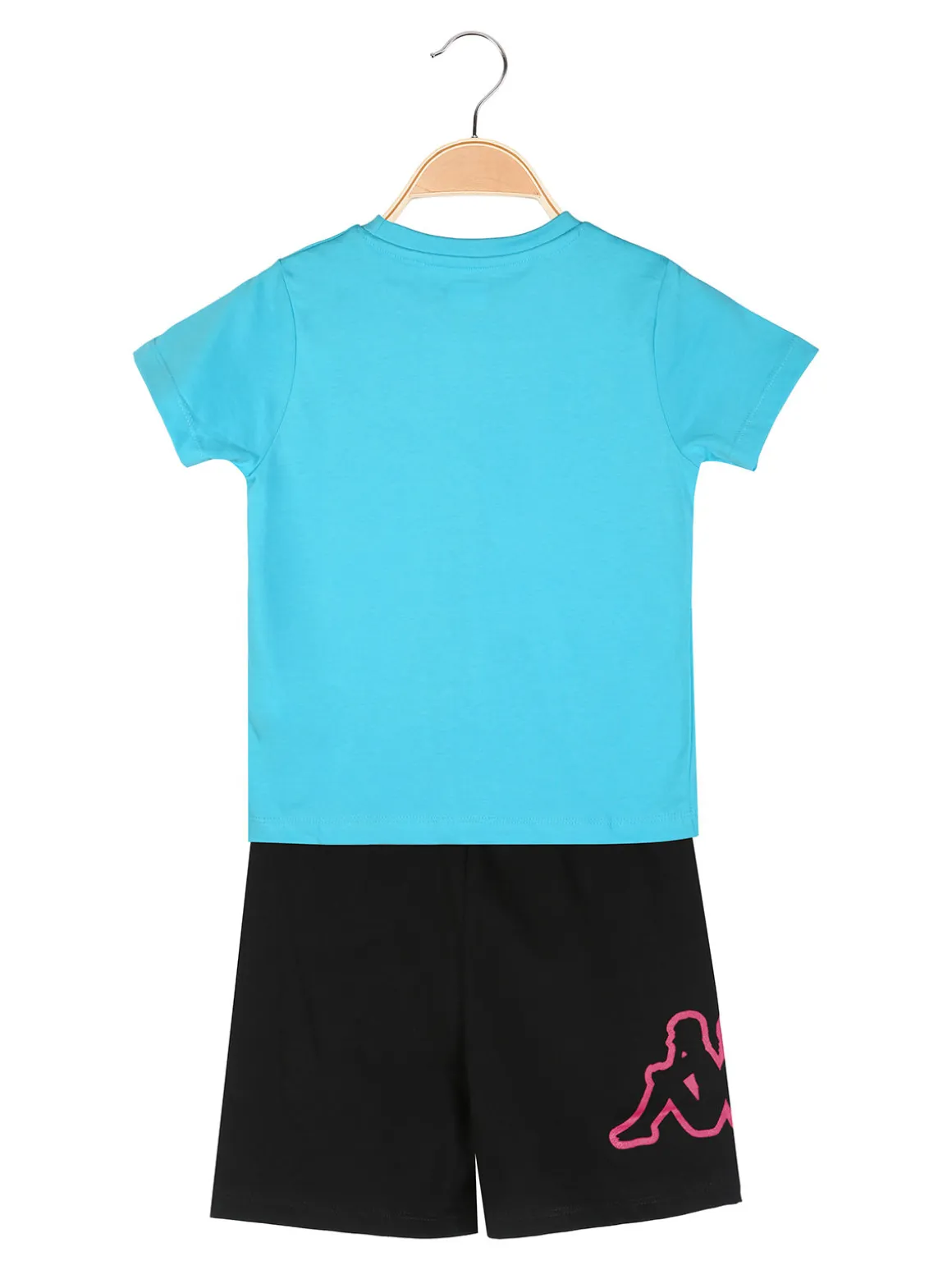 Kappa Completo corto da bambina con t-shirt cropped e shorts - bianco