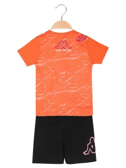 Kappa Completo corto da bambina in cotone con t-shirt e shorts - arancione
