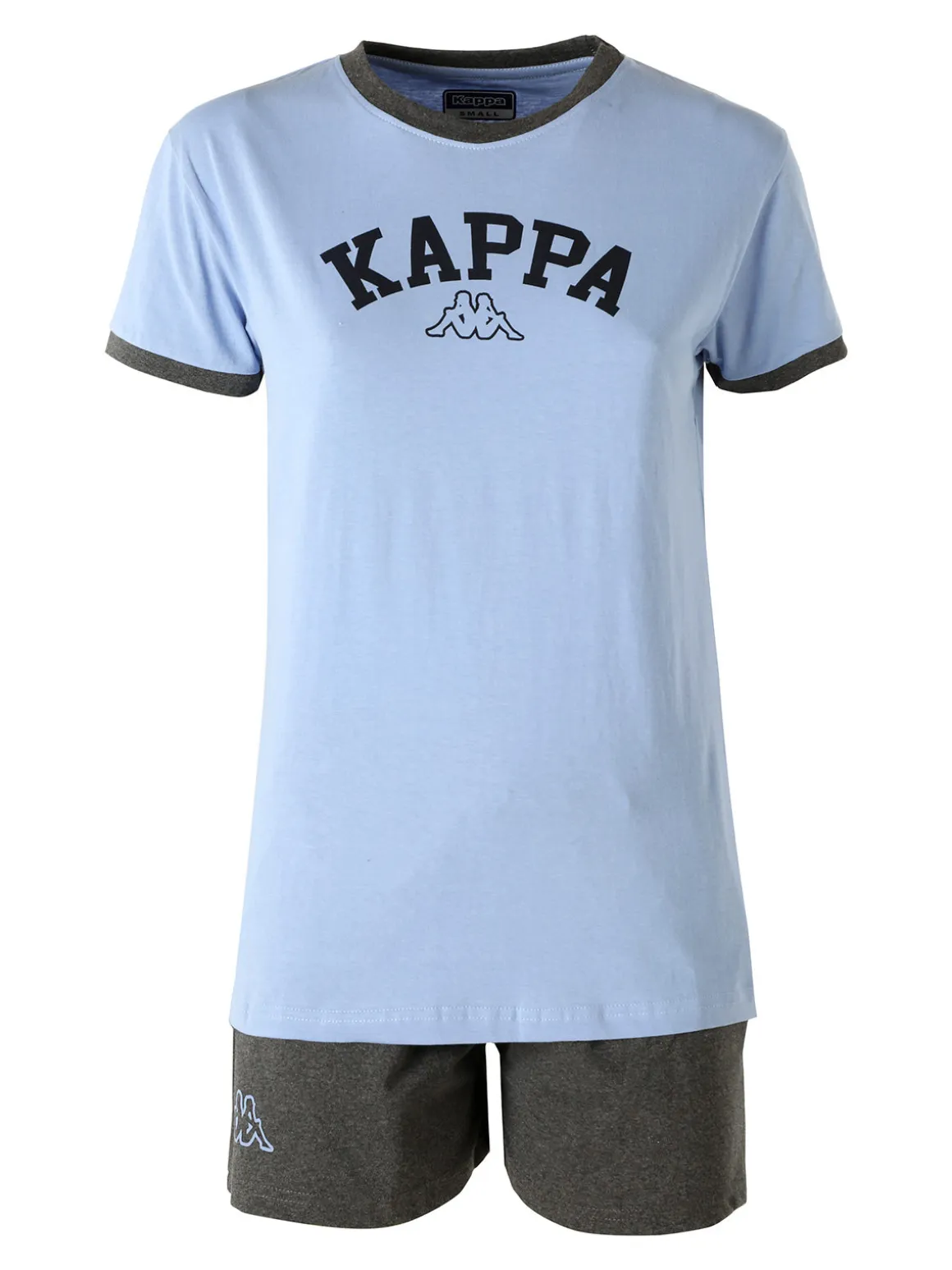 Kappa Completo corto da donna in cotone con logo - cielo
