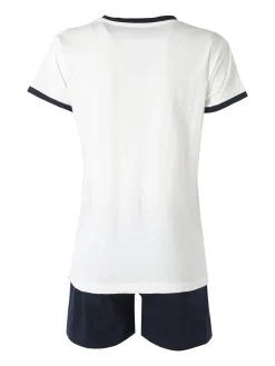 Kappa Completo corto da donna in cotone con logo - bianco