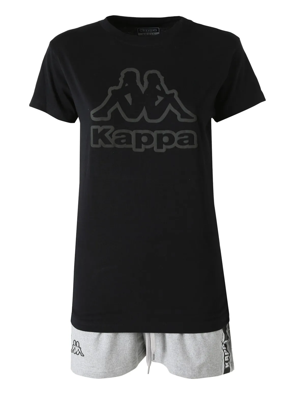 Kappa Completo corto da donna in cotone con logo - nero