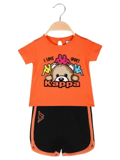 Kappa Completo corto da neonata 2 pezzi con t-shirt e shorts - arancione