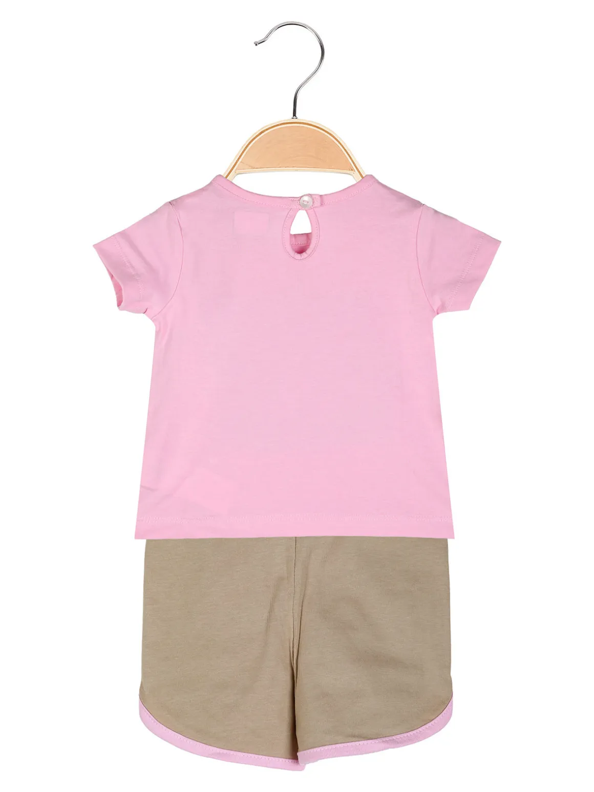 Kappa Completo corto da neonata 2 pezzi con t-shirt e shorts - rosa