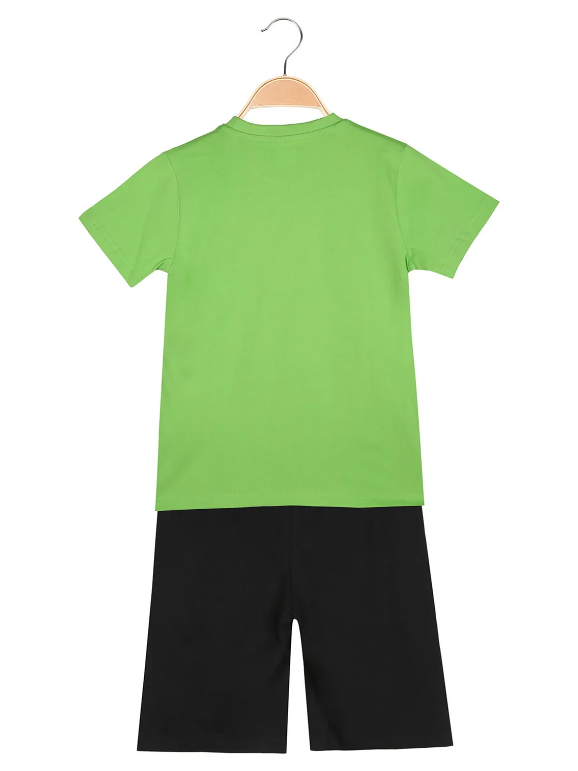 Kappa Completo corto da ragazzo in cotone con t-shirt e bermuda - mela