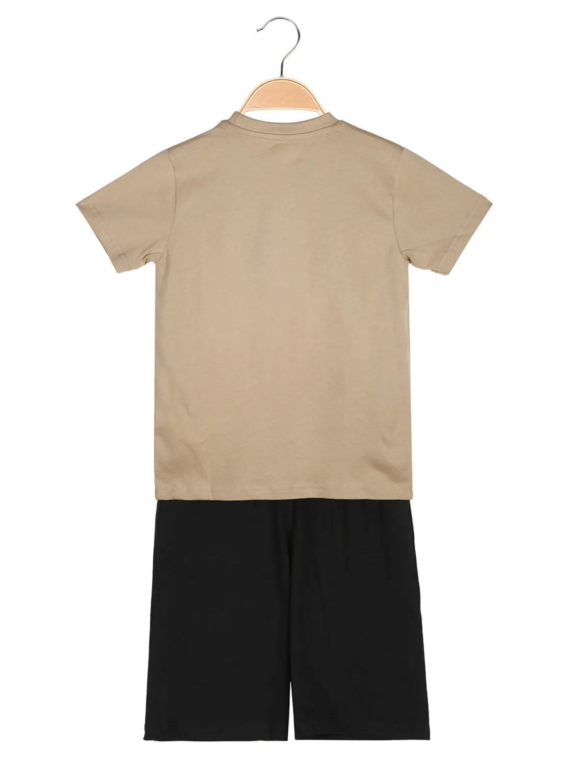 Kappa Completo corto da ragazzo in cotone con t-shirt e bermuda - sabbia