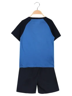 Kappa Completo corto da ragazzo in cotone con logo - blu