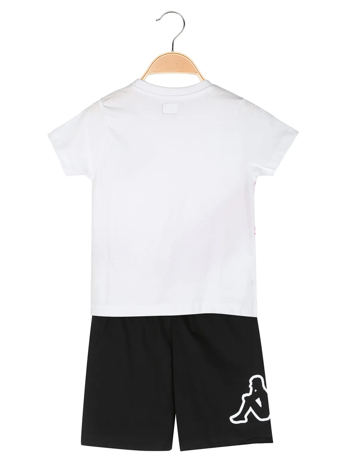 Kappa Completo corto da ragazza in cotone con t-shirt e shorts - bianco