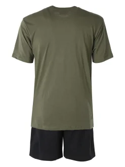 Kappa Completo corto da uomo in cotone con logo - militare