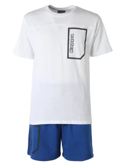 Kappa Completo corto da uomo in cotone con logo - bianco