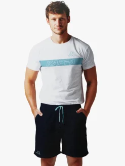 Kappa Completo corto da uomo in cotone con logo - bianco