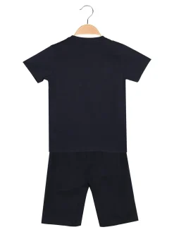 Kappa Completo corto in cotone da bambino con t-shirt e bermuda - blu scuro