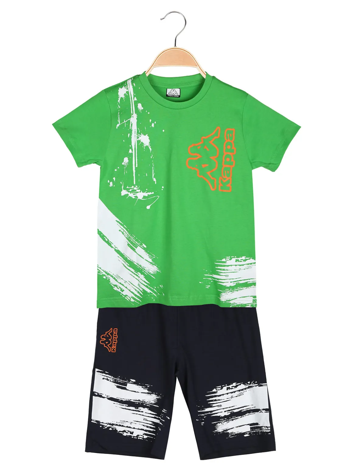 Kappa Completo corto in cotone da bambino con t-shirt e bermuda - verde