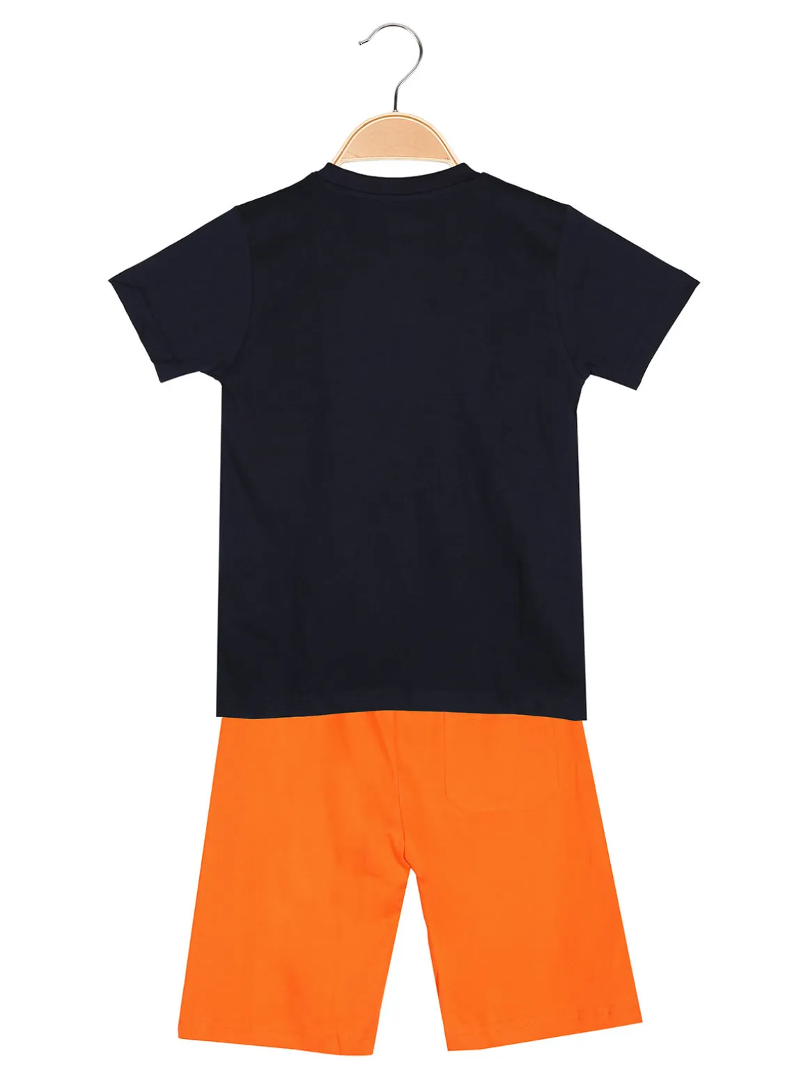 Kappa Completo corto 2 pezzi da bambino in cotone con t-shirt e bermuda - blu scuro
