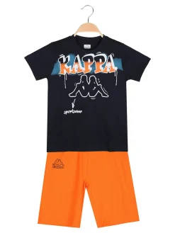 Kappa Completo corto 2 pezzi da bambino con t-shirt mimetica e bermuda - militare